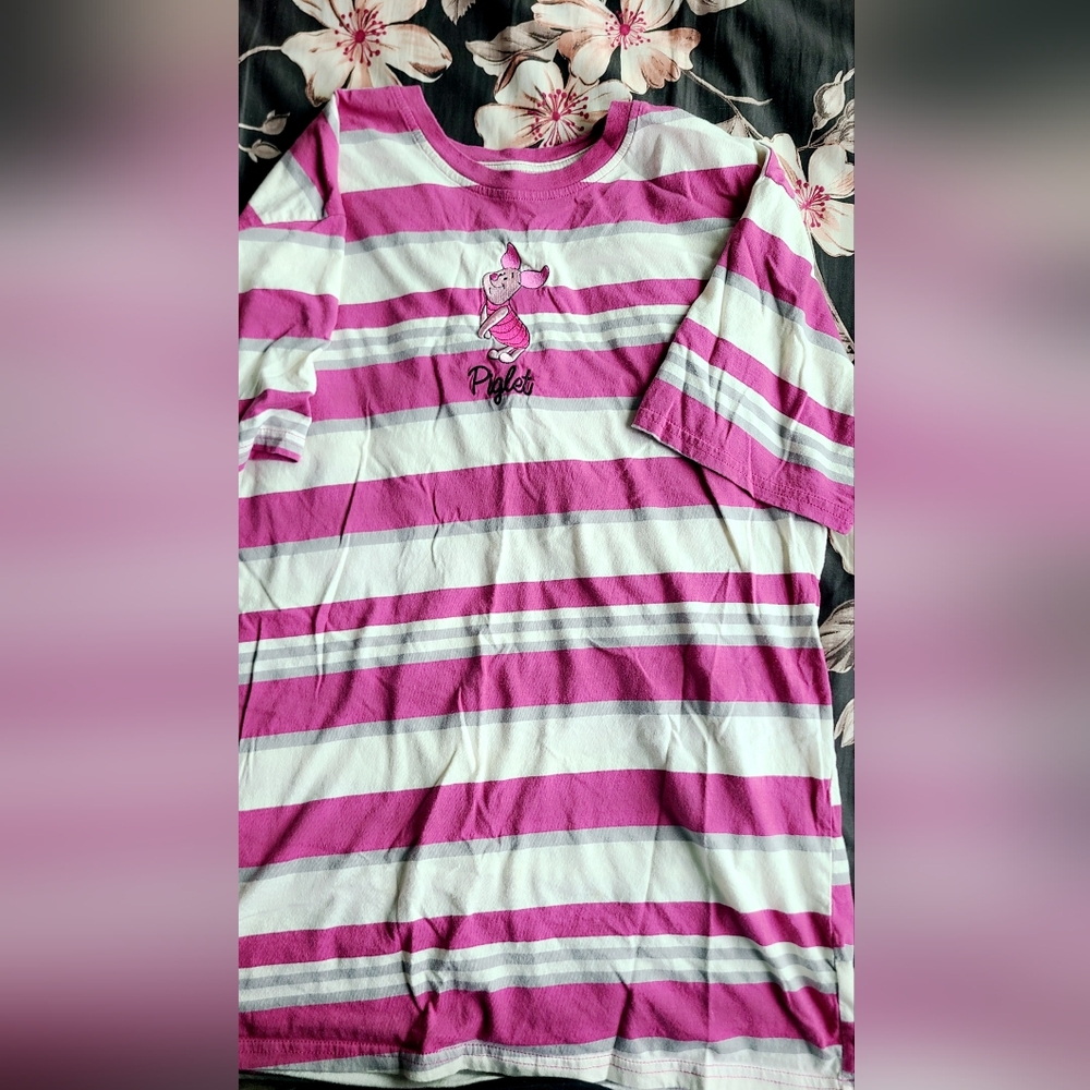 XLarge Our Universe Disney Winnie the Pooh Piglet Striped T-Shirt